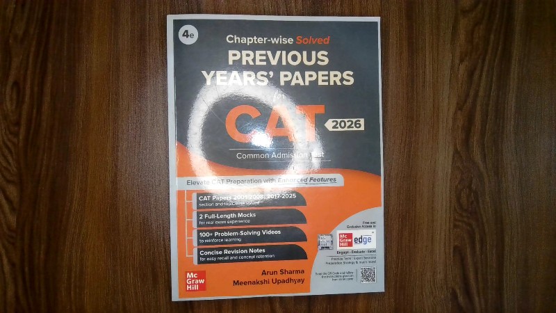 Chapter-wise Solved Previous Years' Papers for CAT 2026 (Common Admission Test)