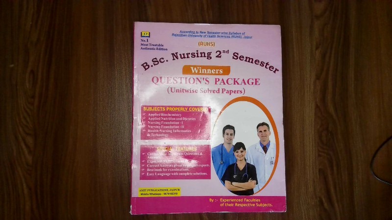 Winners B.Sc. Nursing 2nd Semester QUESTION'S PACKAGE (Unitwise Solved Papers) — According to New Semester-wise Syllabus of Rajasthan University of Health Sciences (RUHS), Jaipur